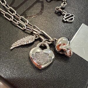 Harley Davidson, three-piece charm necklace